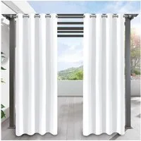 Jibenhome Outdoorvorhang Outdoor Vorhang Wetterfest mit Ösen, Sonnenschutz & Sichtschutz (2 St), Outdoor Gardinen Wasserdicht für Terrasse, Balkon, Pavillon