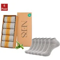 NERS Sneakersocken 6 Paar aus Bambus für Damen & Herren Kein Verrutschen, mit Komfortbund (6-Paar, 6 Paar) Premium Sneaker Socken, ohne drückende Naht, Atmungsaktiv & Weich