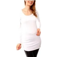 Muse Rundhalsshirt Basic Langarm Longshirt Skinny Fit 1098A