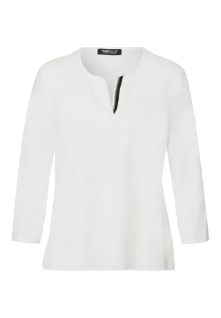 FRANK WALDER - Blusenshirt NOS im Materialmix ecru - Gr. - 46