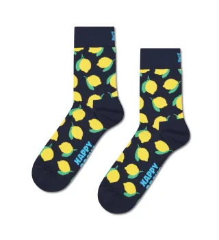 happy socks - Lemon Short Crew Sock Blau - Gr. - 38
