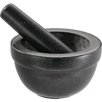 RÖSLE Mörser, (2-tlg), Granitmörser für Kräuter, Gewürze oder Pesto, Anti-Rutsch-Boden