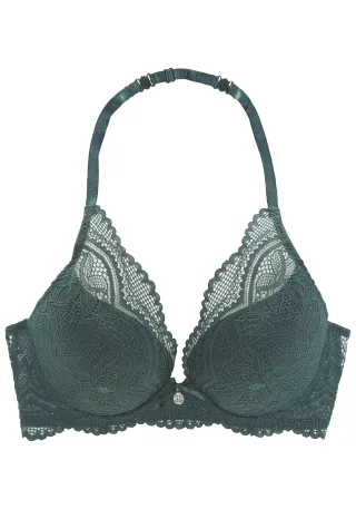 LASCANA - NUANCE Neckholder Push-up bra fir green - Gr. - 80D