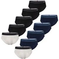 VIP Slip Premium Jersey Stretch - 10er Set - klassische Unterhosen (10-St) Unterwäsche Männer Herren Uni Baumwoll-Mix (95% Baumwolle) 10-Pack