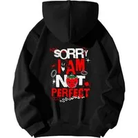 Banco Hoodie Damen Hoodie mit Front- und Rückendruck – Sorry I Am Not Perfect Bequeme Passform, kombinierbar mit Jeans, Leggings oder Jogginghose.