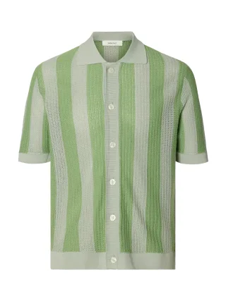 SELECTED MEN - SLHSHANE SS OPEN STRUC POLO CARDIGAN Aqua Gray - Gr. - S
