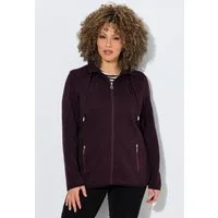 Ulla Popken Sweatjacke Strickfleece-Jacke Stehkragen Zipptaschen