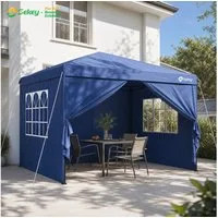Sekey Faltpavillon 2x2/3x3/3x6 m, Gartenpavillon mit 4 Seitenteilen Partyzelt Wasserdicht, mit 4 Seitenteilen, Gartenpavillon 3 x 3 winterfest, Pavillon Pop Up Partyzelt, für Garten