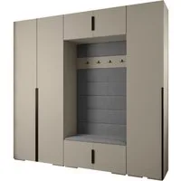 ABIKS MÖBEL Kompaktgarderobe INOVA 1 SATZ 8 Möbelset, Garderobe mit Kleiderstange und Regalen