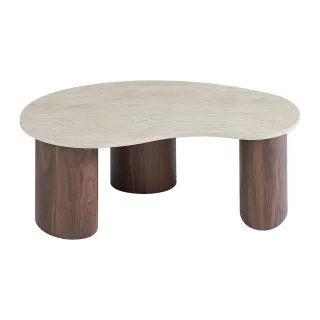 Vente-Unique Couchtisch, Natur, Beige, Holz, Organisch, 120x45x60 cm, Wohnzimmer, Wohnzimmertische, Couchtische