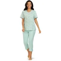 comtessa Schlafanzug Dreamy breeze (Set, 2 tlg., 2-teilig) Damen Pyjama 2-teilig 7/8 Hose Baumwolle Sommer große Größen