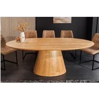 riess-ambiente Esstisch UNIQUE 160-200cm natur - Eichenholz, Säulenfuß, ausziehbar, 8 Personen (Einzelartikel, 1-St), Verlängerbarer Konferenztisch - ideal für Wohn-, Esszimmer und Küche