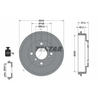 TEXTAR Bremstrommel Ford Fiesta Ka+