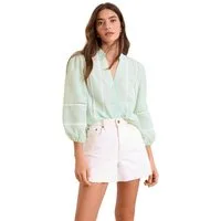 LIPSY Langarmbluse Lipsy Grandad-Bluse mit 3/4-Ärmeln, Regular (1-tlg)