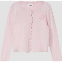 s.Oliver Cardigan Strickjacke Feinstrickjacke mit Zierkante und Applikation