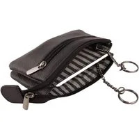 MIRROSI Schlüsseltasche UNISEX Echtleder mit zwei Fächern, 1 Steckfach, Schlüsseletui für Damen und Herren