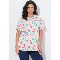 Ulla Popken T-Shirt T-Shirt Tupfen Oversized Rundhals Halbarm