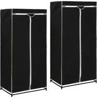 vidaXL Stoffschrank Kleiderschränke 2 Stk. Schwarz 75×50×160 cm (1-St)