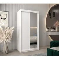 MOEBLO Schiebetürenschrank TORM 2 (Schrank mit Spiegel, mit/ ohne Schubladen, Schwebetürenschrank Schrank Garderobe Schiebtüren Schlafzimmer Wohnzimmerschrank) (BxHxT):100/120/150/180/200/250x200x62 cm