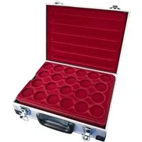 MC.Sammler Aufbewahrungsbox MC.Sammler Alu Münzkoffer inkl 5 Münztableaus verschiedene Varianten, 110 Fächer - 46mm Ø
