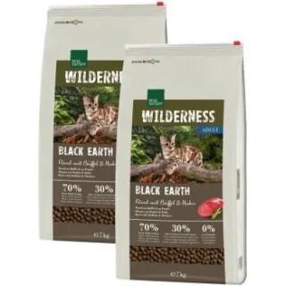 REAL NATURE WILDERNESS Trockenfutter Katze, Adult, Black Earth, Rind, Büffel & Huhn 2x7 kg