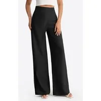 Imily Bela Loungehose Damen Palazzohose mit vorderem Schlitz und Leinenoptik (Packung, 1-tlg., 1per-Pack) High Waist