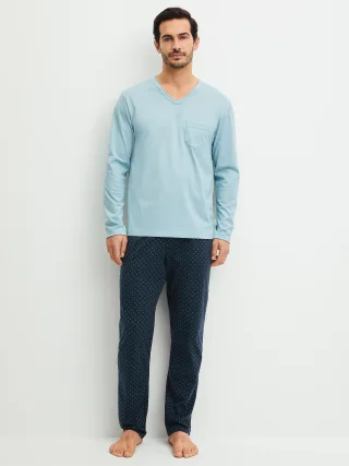 CALIDA - HERREN Pyjama tourmaline blue - Gr. - XXL