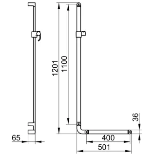 Keuco Winkelgriff Elegance 31606, verchromt 31606011101