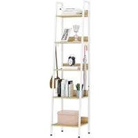 Woltu Standregal, 1-tlg., mit 5 Ebenen, mit 4 Haken, im Industriestil, aus MDF