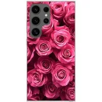 MuchoWow Handyhülle für Samsung Galaxy S24 Ultra Rosen - Rosa - Blume, Phone Case, Silikon, Schutzhülle Dünn