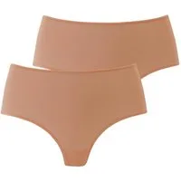 LASCANA High-Waist-String (2er-Pack) aus weicher und hoch elastischer Microfaser