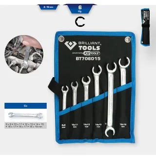 Brilliant Tools Leitungsschlüssel-Satz, 6-tlg, 8 - 19 mm - BT706015
