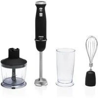 PRINCESS Handmixer Princess 221220 Stabmixer-Set – Gummigriff – Schwarz, 800 W, Drehzahlregelung - 800W - Schwarz