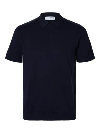 selected men - SLMBERG SS KNIT POLO NOOS Navy Blazer - Gr. - M
