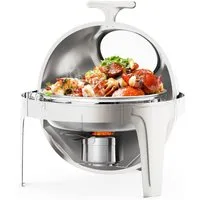 GarveeMore Speisenwärmer 6,3 Quart Edelstahl Runde Rolle Top Chafing Geschirr Buffet Set