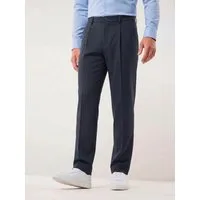 Walbusch Anzughose Herren Bügelfreie Hose mit Bundfalte Comfort Fit Knitterfrei, bi‑elastisch mit dehnbarem Comfort‑Bund, Steinnussknöpfe