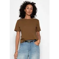 SASSYCLASSY T-Shirt Rundhals T-Shirt für Damen Legeres Top aus Baumwolle in lockerer Passform