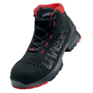 uvex 1 Sicherheitsschuh S1 Stiefel gelocht schwarz/rot 49 - 8547749