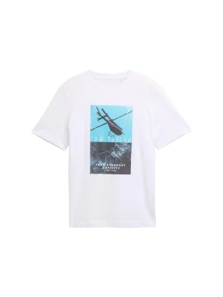 Tom Tailor - T-Shirt mit Fotoprint white - Gr. - S