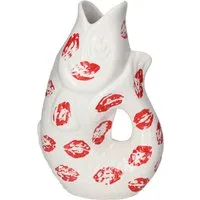 Giftcompany Dekovase Monsieur Carafon Vase / Karaffe Fisch S Lips weiß/rot 1,2l (Vasen)