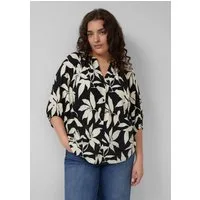 s.Oliver Kurzarmbluse Bluse Strukturierte Bluse mit weitem Ärmel