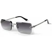 salazar.plus Sonnenbrille Premium Randlos Rechteckig Metallgestell Blau Braun Schwarz Grau Elegante randlose Metall-Sonnenbrille im modernen Rechteck-Design