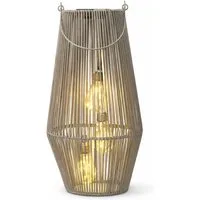 formano LED Laterne Solarlaterne Garten Rattan-Look Laterne 3 LED Birnen 55cm Solar IP44, LED fest integriert