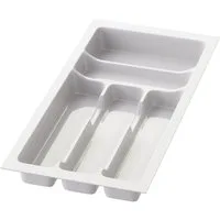 sossai® Besteckeinsatz Besteckkasten für Schubladen 30-90cm in Weiß, 23x49cm, 5 Fächer