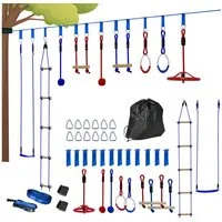 AIYAPLAY Slackline Ninja Warrior Hindernisparcours für Kinder, Trainingsausrüstungsset für Kinder