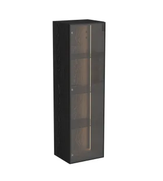 VitrA New Metropole Edge LED-Halbhochschrank mit 1 Glastüre Türanschlag links 35 x 30 Schwarz,67199 67199