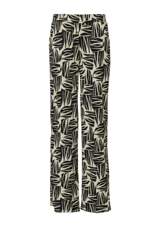 s.Oliver Red Label - Strukturierte Wide-Leg-Hose im Relaxed Fit schwarz/beige - Gr. - 36