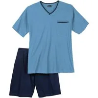 ADAMO Shorty Adamo Übergrößen Shorty hellblau V-Ausschnitt (2 tlg)