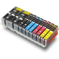Kompatibel Canon CLI-551 XL, PGI-555 XXL Multipack 10-Farben (2x Schwa Tintenpatrone (Set, 925)