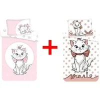 Disney Kinderbettwäsche Disney Marie Aristocats, 2 x Bettwäsche-Sets Katze Kätzchen Filmmotive, Renforcé, 2 teilig